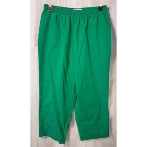 Napa Valley Womens Green Pants Sz 18 Short Elastic Waist Pull On Travel Casual